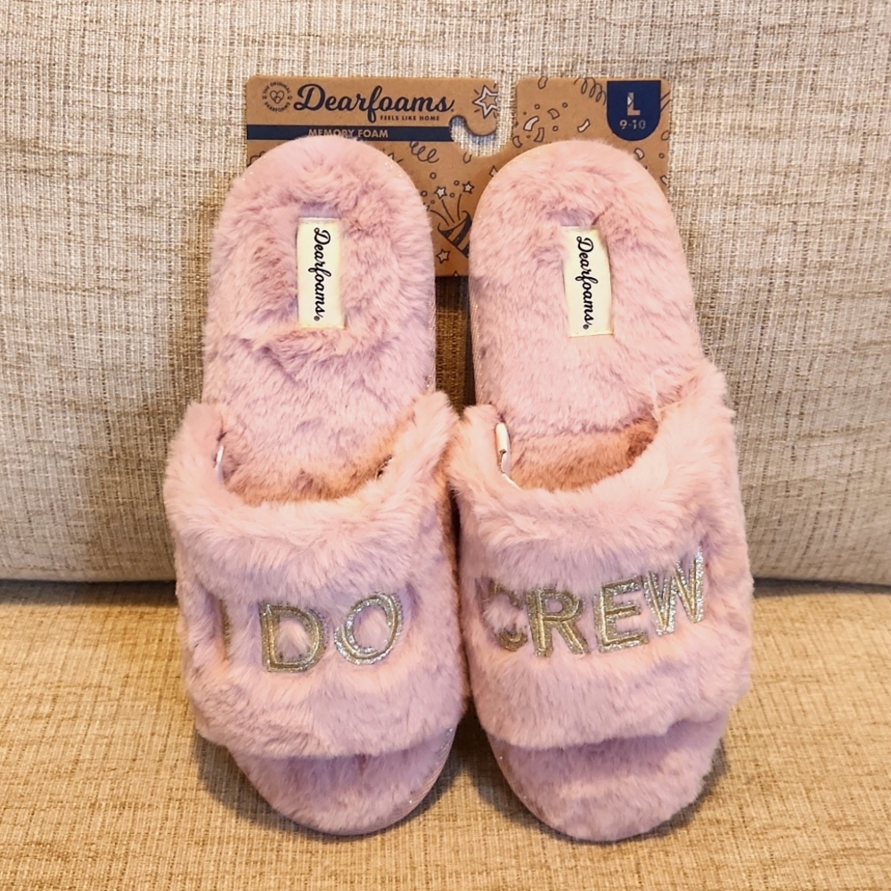 I DO CREW Bridesmaid Slippers NWT